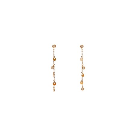 Boucles d'oreilles Isabelle Barrier en or rose et diamants naturels